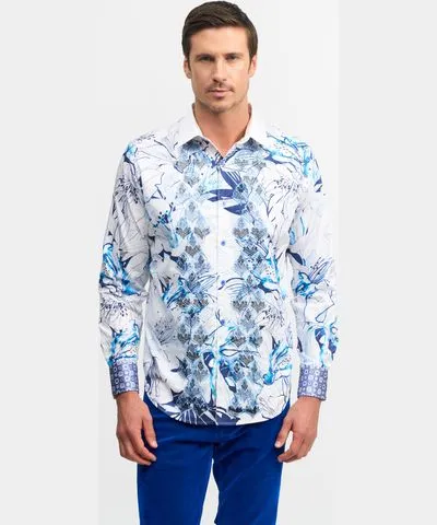 Robert Graham Limited Edition Montues Blues Long Sleeve Button Down Shirt